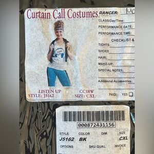 Curtain Call Costumes Listen Up Hip Hop Costume Size CXL